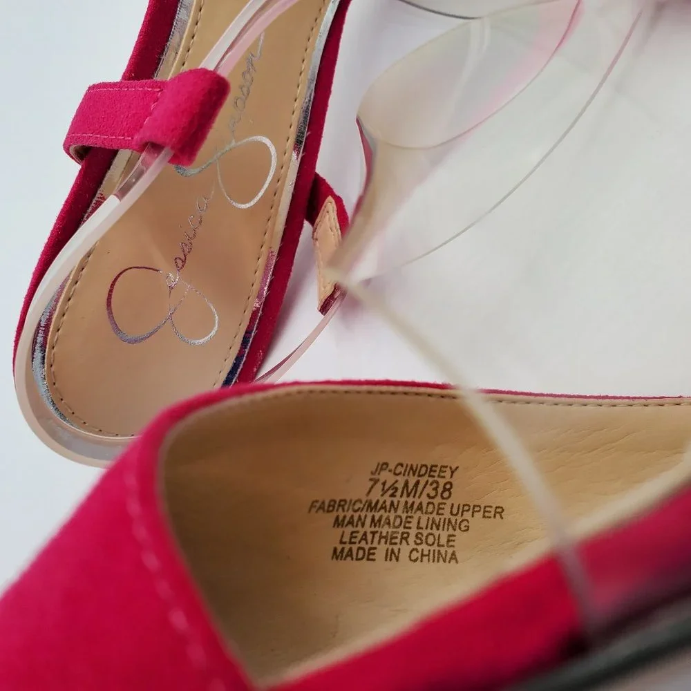 Jessica Simpson Magenta Sling Back Heels - Picture 15 of 17